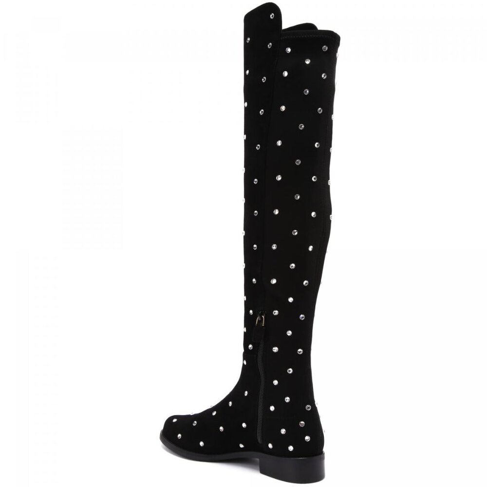 STUART WEITZMAN 37/6.5US Suede HIGHSHINE Crystal 5050 Over-The-Knee Boots in box - Picture 6 of 10